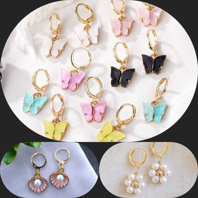 ELCETRATD JEWELLERY Shimmering beautiful pack of 8 earrings combo for women and girls Crystal Alloy Earring Set