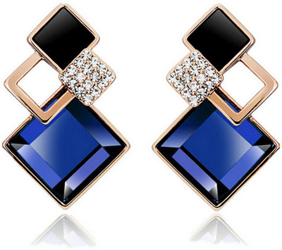 Sukkhi Crystals Drop Down Gold Plated Stud Earring for Women and Girls Crystal Alloy Drops & Danglers