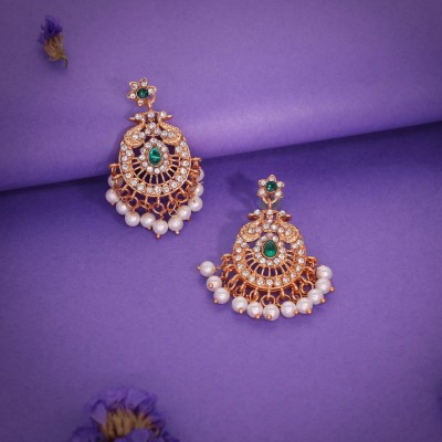 BRANDSOON Women 1 pair Gold plated wedding wear jhumka earring Brass Earring Set