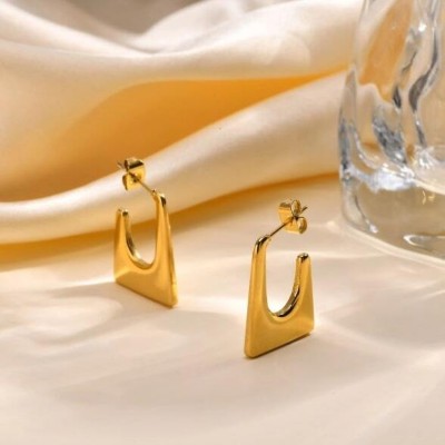 DailyX Fashion Women Earrings | Gold U cut Earrings for Women Stainless Steel Earring Set