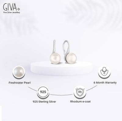 Giva silver store pearl earrings