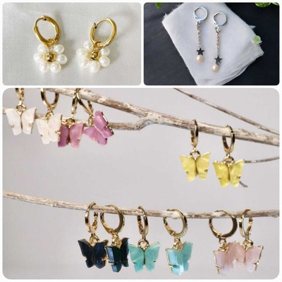 ELCETRATD JEWELLERY shimmering beautiful earrings combo for women and girls Pearl Brass Earring Set