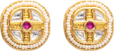 Shining Jewel Shining Jewel Traditional Idian Gold Plated Kundan,Polki,CZ,Stud Earring Brass Stud Earring