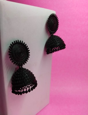 Mushy Mart Beautiful Black Earing for ethinic and party wear Alloy Jhumki Earring, Plug Earring, Earring Set, Chandbali Earring, Stud Earring