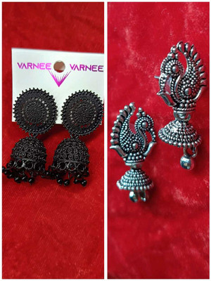 MJ and Daughters Oxidised Jhumki Alloy Jhumki Earring