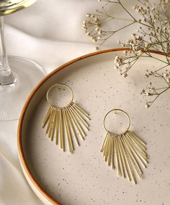 Priyaasi Statement Metal Tassels Earrings Brass Drops & Danglers