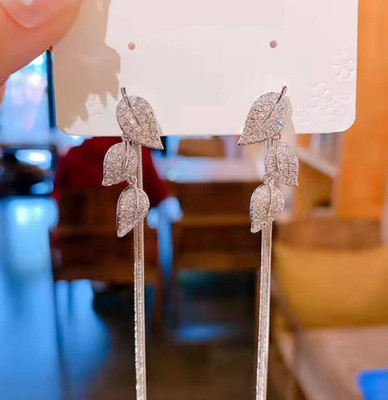 AKISON JEWELS Trendy Earrings For Women Girls Korean western Stylish fancy light weight shiny Cubic Zirconia, Crystal, Diamond Alloy Earring Set, Drops & Danglers, Tassel Earring