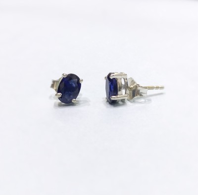 Diamond Sea Oval Cut Blue Sapphire Classy Studs For Women's & Girls Zircon Sterling Silver Stud Earring