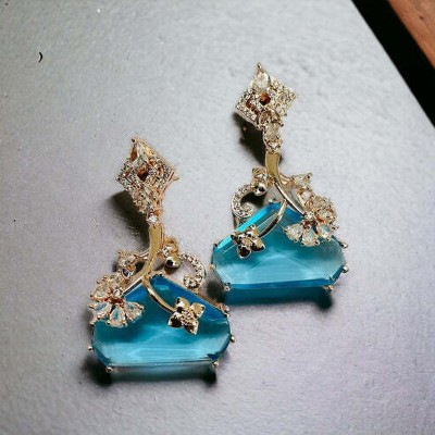 Opal Touch Spring Meadow Sparkle Earrings Cubic Zirconia Brass Stud Earring