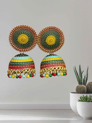 SBPR Creation Traditional Multicolor Oxidized Handcrafted Jhumka Earrings Alloy Drops & Danglers