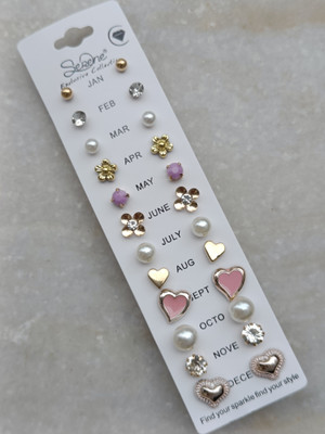 Gupta's Creation Earrings for Women and Girls | 12 sets of Elegant Artificial Earring Combo Set Alloy Stud Earring