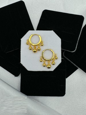 P N JEWELS 1 GRAM GOLD PLETED FENCY HOOPS EARRING Brass Hoop Earring