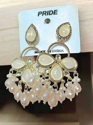 Khushi's collections Kundun Earring_02 Pearl,  Alloy Chandbali Earring, Earring Set