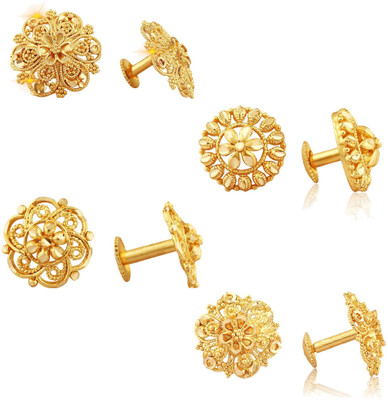 VIGHNAHARTA Golden Alloy Stud Earrings Combo Set(4 Pair Earrings ) Alloy Stud Earring
