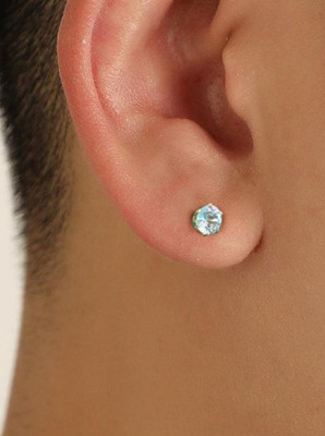 Sharvi Big stone size earring for men and boys - Fashion Accessories Stud Earring Crystal, Pearl Alloy, Stainless Steel Stud Earring
