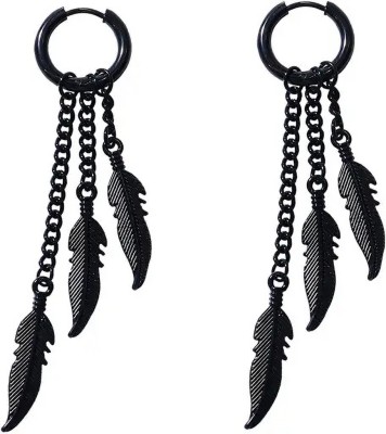 HOUSEOFTRENDZZ Punk Vintage Feather Leaf Design Hoop Earrings for Women & Men Stainless Steel Hoop Earring, Drops & Danglers, Tassel Earring, Jhumki Earring