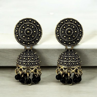 Tiso Traditonal Ethnic Jhumkis & Chaandbalis_Earrings For Women_LFA075 Alloy, German Silver Jhumki Earring, Chandbali Earring