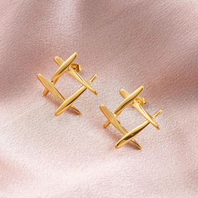 vien Waterproof Square Frame Stud Earrings for Women | Stainless Steel Jewelry Stainless Steel Stud Earring