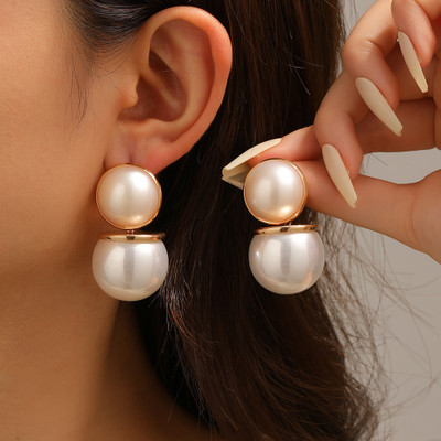 MEENAZ Gold Earrings for women korean earing girls Ear Ring stylish Western design Moti Pearl Alloy, Metal, Zinc, Mother of Pearl Earring Set, Drops & Danglers