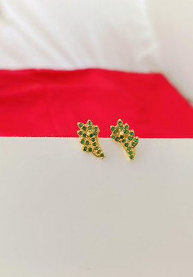 KAKOSHI IMITATION WOMEN STUD Emerald Brass Stud Earring