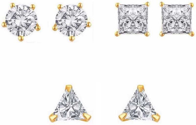 RANIT CREATION AMERICAN DIAMOND COMBO STUD UNISEX EARRINGS Crystal Alloy Stud Earring