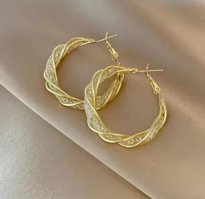 AKISON JEWELS Hoop Earrings For Women Girls Korean Earrings Trendy Western Fashion Earring Alloy Hoop Earring, Earring Set, Drops & Danglers