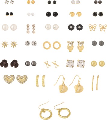 YELLOW CHIMES Fashion Gold Earrings for Girls Combo of 35 Pairs Studs Drop Earrings Set Alloy Stud Earring