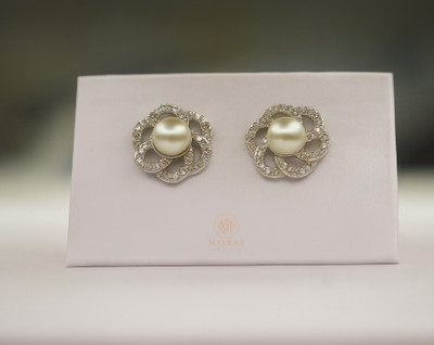 MAVRAA Mavraa Elegant Pearl Stud Earrings for Women & Girls Alloy Stud Earring