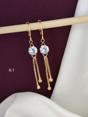 RRSaless Gold Plated AD Earrings 01 Cubic Zirconia Alloy Earring Set