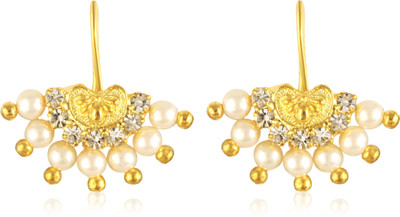 VIGHNAHARTA Alloy Bugadi and Pearl and CZ stone White color For Women and Girls Pearl Alloy, Brass Cuff Earring