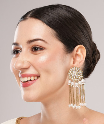 SATRANGI JEWEL SATRANGI JEWEL DESGINER STUDS EARRINGS WITH LONG CHAIN Pearl Alloy Stud Earring