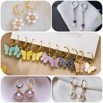 ELCETRATD JEWELLERY Shimmering beautiful pack of 9 earrings combo for women and girls Crystal Alloy Earring Set