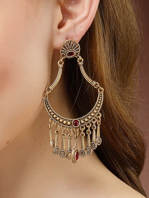 Karatcart Karatcart Gold Plated Long Dangler Earrings for Women Alloy Drops & Danglers