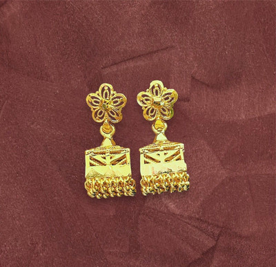SaI Premium Micro Gold Plated Designer Jhumki Earrings for Women & Girls Brass Jhumki Earring