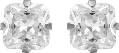 STUDEX 3X3MM Princess Cut Cubic Zirconia Allergy Free Piercing Cubic Zirconia Metal Stud Earring