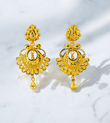 MSN Traditional Gold Plated Chandelier Drop Earrings Brass Drops & Danglers