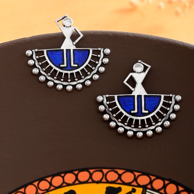 Voylla Warli Show Me Your Thumka Earrings Brass Stud Earring