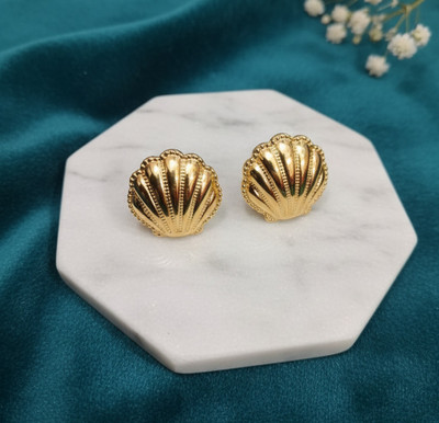 GSH Golden Heart Stud Earrings – Elegant Love-Inspired Design Stainless Steel Hoop Earring