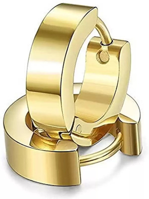 Heer Collection Gold Color Hoop Pierced Earring (1-Pair) (M:01) Stainless Steel Stud Earring, Clip-on Earring, Earring Set, Magnetic Earring