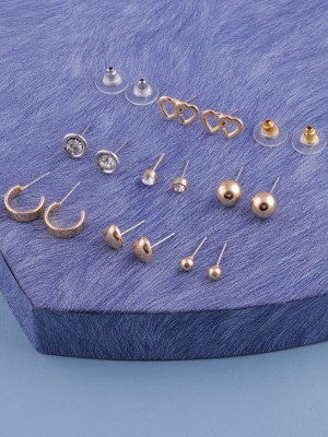 Dressberry Dressberry 7 Pairs Earrings Combo Set Latest Pearl Earrings for Women and Girls Pearl Alloy Stud Earring