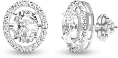 Glyters Grand Affair Silver Earrings Cubic Zirconia Silver Stud Earring