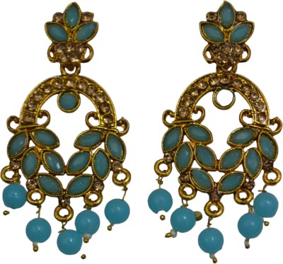 TAVAN Meenakari Traditional Gold-plated & Pearl Jhumki Earrings for Women & Girls Cubic Zirconia Alloy Drops & Danglers