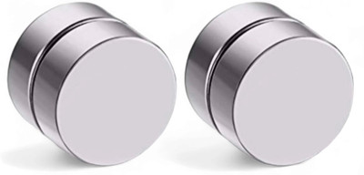 Shree Ju Trendy & Stylish Silver Dumbbell Magnetic Non Piercing Bali For Men Women Unisex Stainless Steel Huggie Earring, Magnetic Earring, Stud Earring, Earring Set