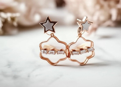 Zivaara Star and Scallop Design Earrings Alloy Drops & Danglers