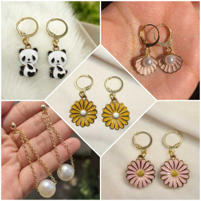 ELCETRATD JEWELLERY shimmering beautiful earrings combo for women and girls Cubic Zirconia Brass Drops & Danglers