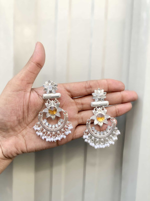 Vedda Silver Plated Earring for Women & Girls Diamond Brass Drops & Danglers