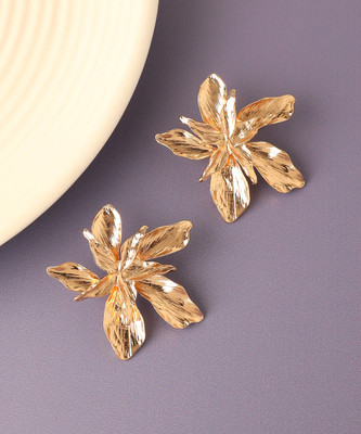 SOHI Gold Plated Designer Stone Casual Stud For Women Alloy Stud Earring