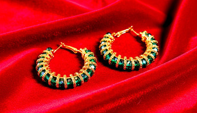 priyaainternational hoop round earing Alloy, Crystal Hoop Earring