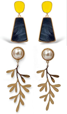 VATIYAANA JEWELS Golden Layered Earrings for Women & Girls Birthday, Anniversary Gift Alloy Drops & Danglers