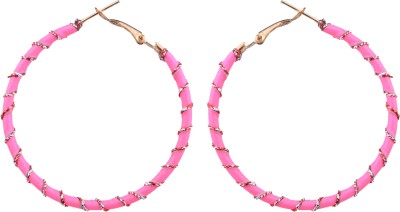 RS INTERNATIONAL Pink Drop Plug Earring For Girls And Women Brass Drops & Danglers, Plug Earring